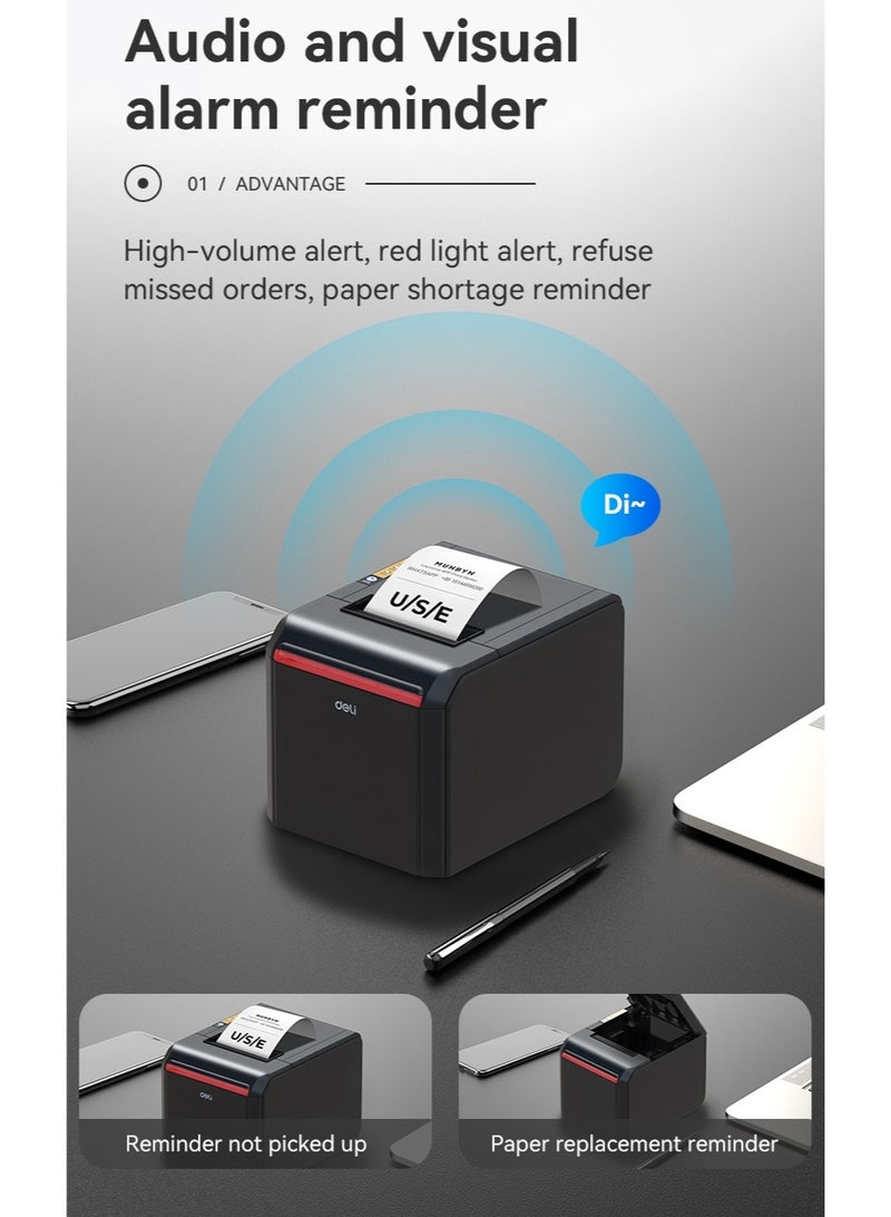Deli S3021 High Performance USB + Bluetooth Thermal Receipt Printer - Image 4